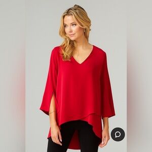 Joseph Ribkoff Scarlet Asymmetrical Tunic